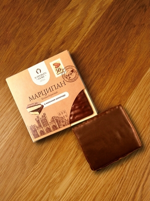 Марципановая плитка в молочном шоколаде, 50 гр