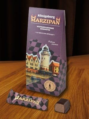 Марципан в темном шоколаде со вкусом бренди, 135 гр