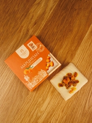 Марципановая плитка в белом шоколаде с облепихой, 50 гр