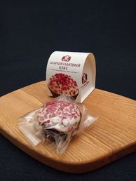 Марципановый кекс в белом шоколаде с малиной, "Тётушка Дора", 70 гр